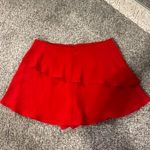 Red Tiered Mini Skort